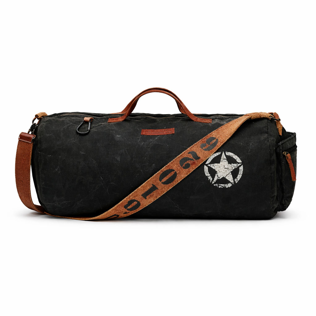Black Unisex Travel Duffle Bag for Gym